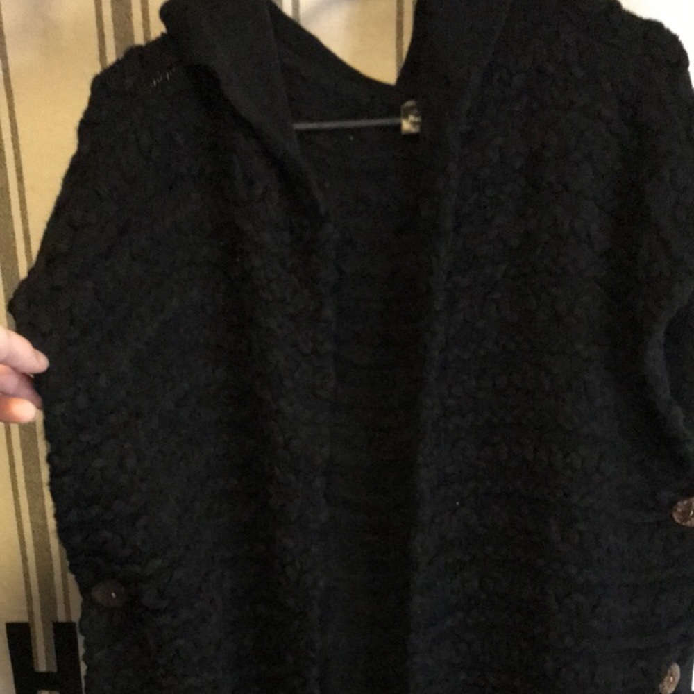 Hooded sweater cardigan